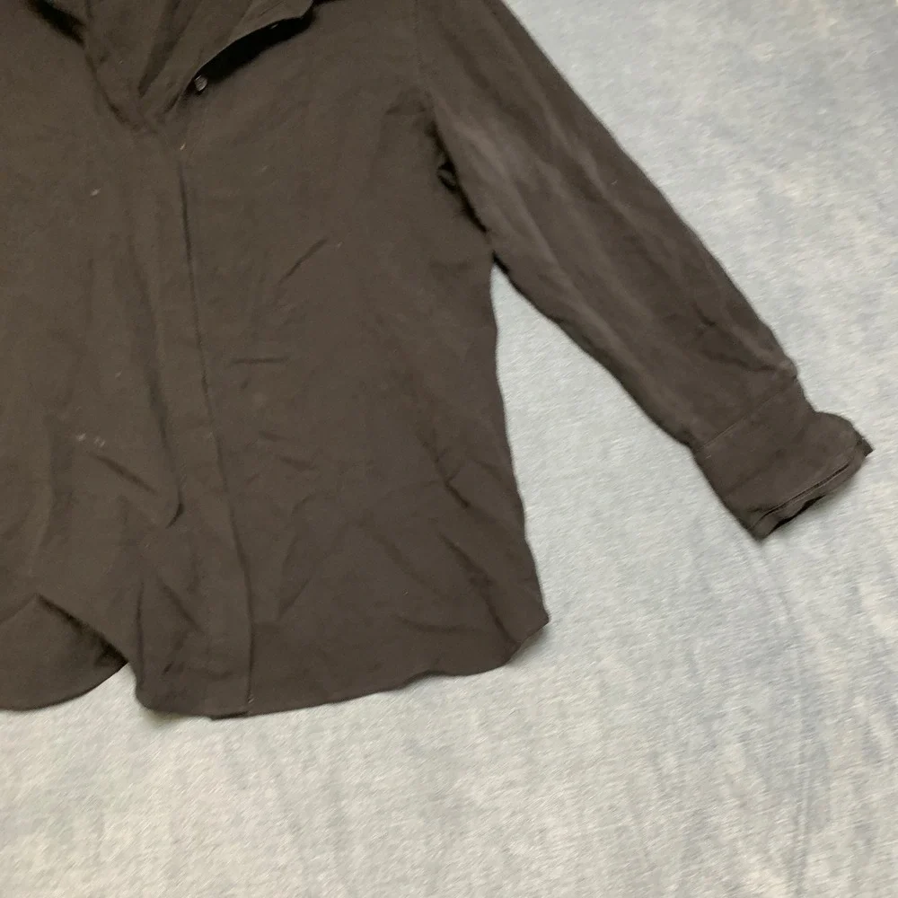 Lafayette 148 Shirt Womens Black Long Sleeve Collared Classic Button Front - Picture 6 of 16